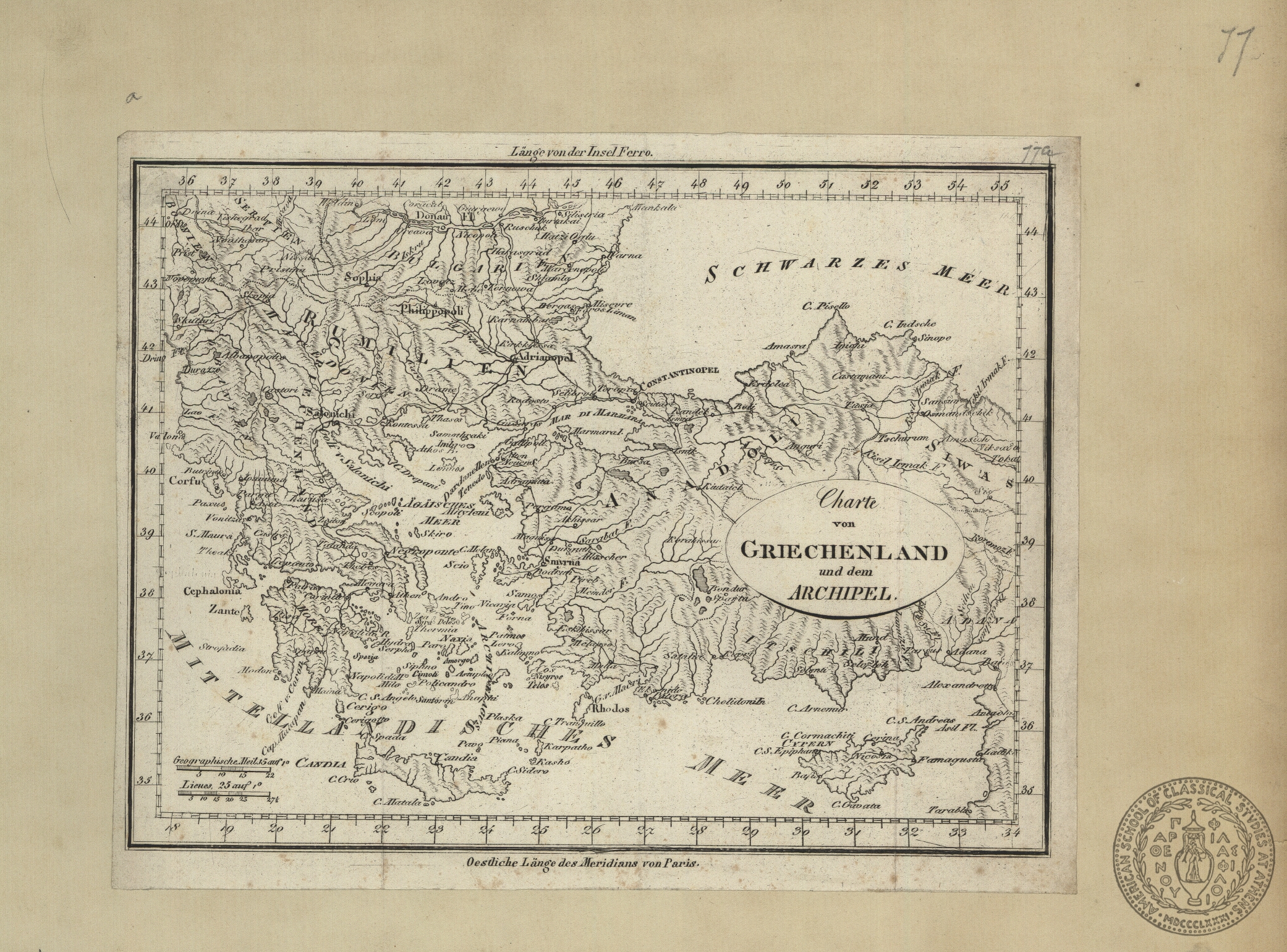 Charte von Griechenland und dem Archipel.